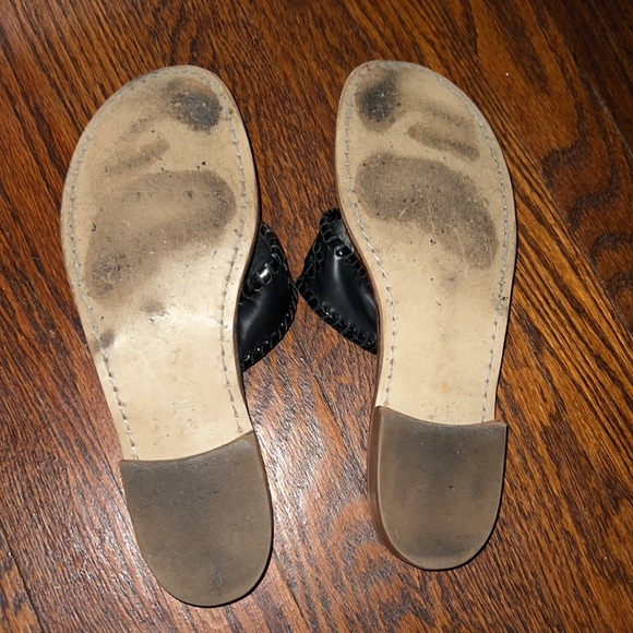 🖤🖤GUC Jack Rogers🖤🖤 black classic Navajo flat leather sandal. Size 10. - Picture 4 of 5